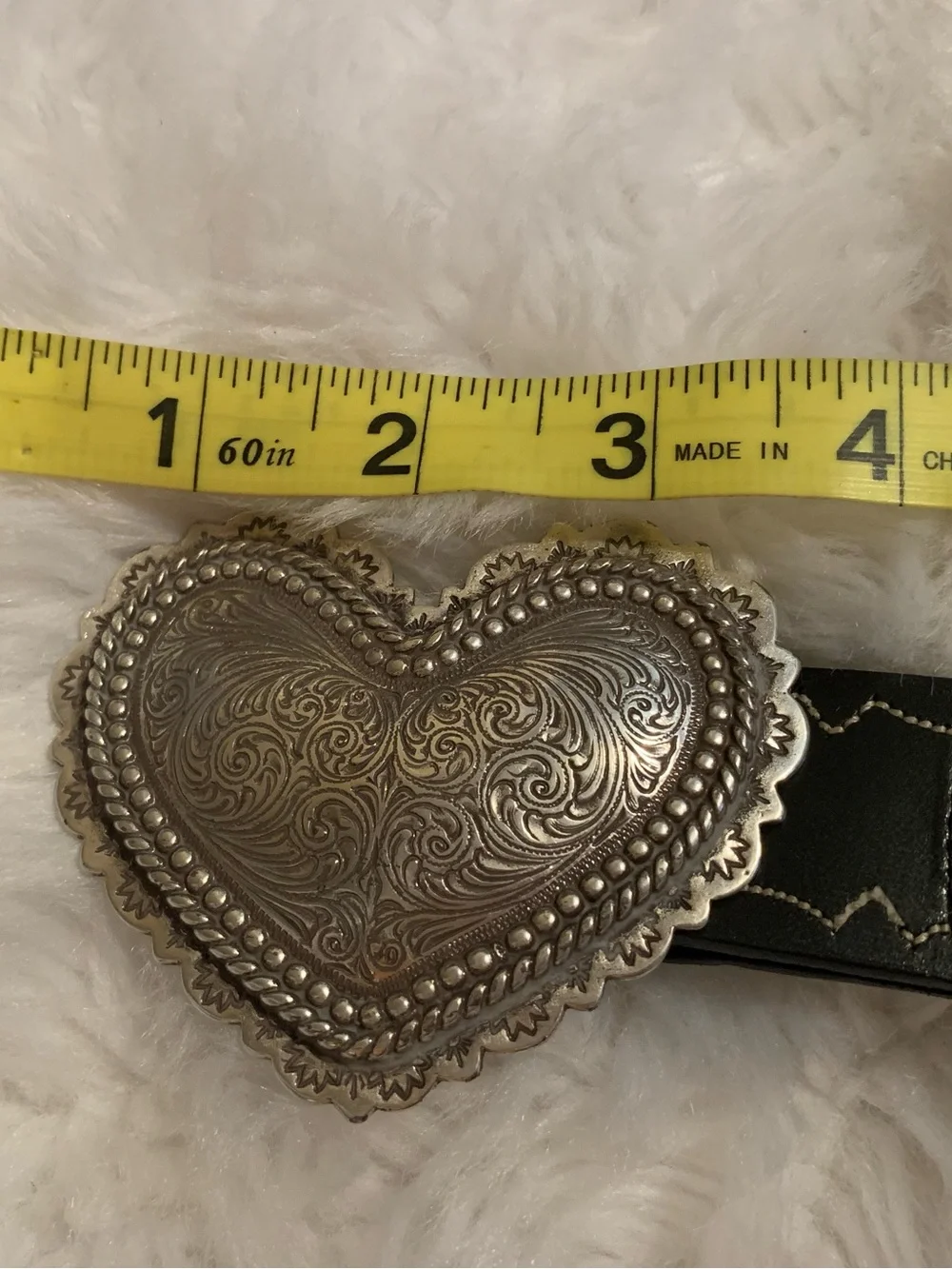 BRIGHTON ladies “Heart of Silver” Vintage belt size Large Gently Preloved